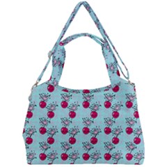 Cherries An Bats Aqua Double Compartment Shoulder Bag