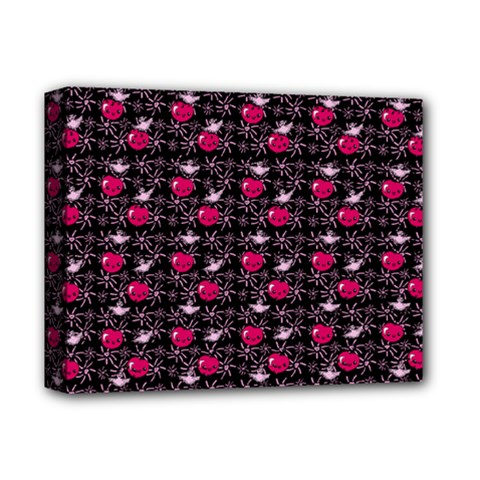 Cherries An Bats Black Deluxe Canvas 14  X 11  (stretched) by snowwhitegirl