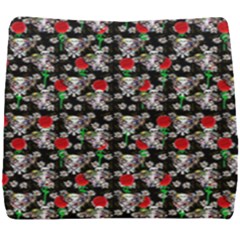 Heart Skeleton Face Pattern Black Seat Cushion