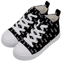 Heart Skeleton Pattern Kids  Mid-top Canvas Sneakers by snowwhitegirl