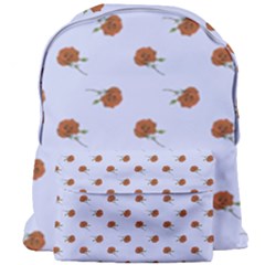 Peach Rose Blue Giant Full Print Backpack by snowwhitegirl