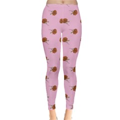 Peach Rose Pink Leggings  by snowwhitegirl