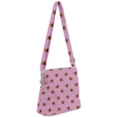 Peach Rose Pink Zipper Messenger Bag by snowwhitegirl