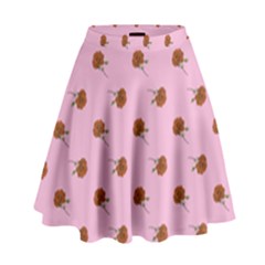 Peach Rose Pink High Waist Skirt by snowwhitegirl