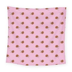 Peach Rose Pink Square Tapestry (large)