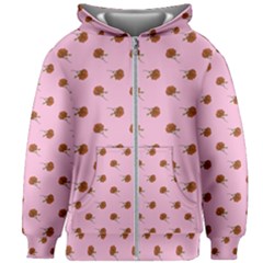 Peach Rose Pink Kids  Zipper Hoodie Without Drawstring