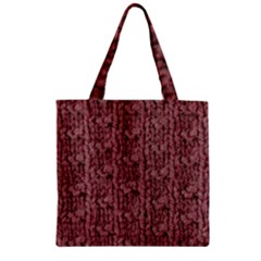 Knitted Wool Rose Zipper Grocery Tote Bag by snowwhitegirl