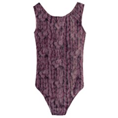 Knitted Wool Rose Kids  Cut-out Back One Piece Swimsuit