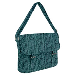 Knitted Wool Blue Buckle Messenger Bag