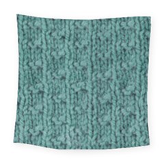 Knitted Wool Blue Square Tapestry (large)