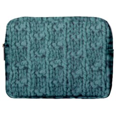 Knitted Wool Blue Make Up Pouch (large) by snowwhitegirl