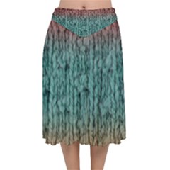 Knitted Wool Ombre 1 Velvet Flared Midi Skirt by snowwhitegirl