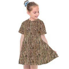 Knitted Wool Brown Kids  Sailor Dress