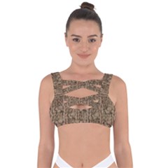 Knitted Wool Brown Bandaged Up Bikini Top by snowwhitegirl