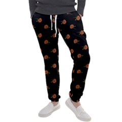 Peach Rose Black Men s Jogger Sweatpants by snowwhitegirl