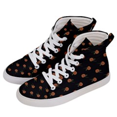 Peach Rose Black Men s Hi-top Skate Sneakers by snowwhitegirl