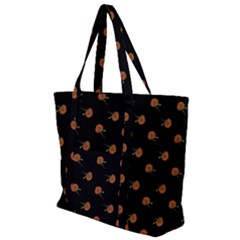 Peach Rose Black Zip Up Canvas Bag by snowwhitegirl