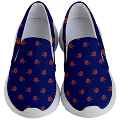 Red Rose Blue Kids  Lightweight Slip Ons by snowwhitegirl