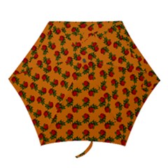 Red Roses Orange Mini Folding Umbrellas