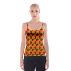 Red Roses Orange Spaghetti Strap Top