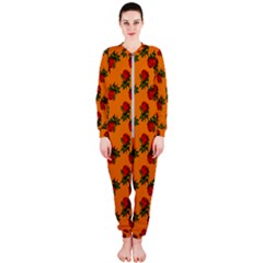 Red Roses Orange OnePiece Jumpsuit (Ladies) 