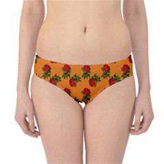 Red Roses Orange Hipster Bikini Bottoms