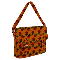 Red Roses Orange Buckle Messenger Bag