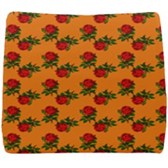 Red Roses Orange Seat Cushion