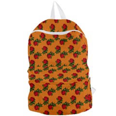 Red Roses Orange Foldable Lightweight Backpack