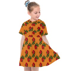 Red Roses Orange Kids  Sailor Dress