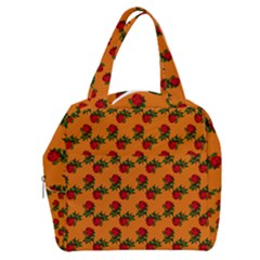 Red Roses Orange Boxy Hand Bag