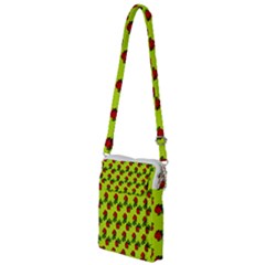 Red Roses Lime Green Multi Function Travel Bag by snowwhitegirl