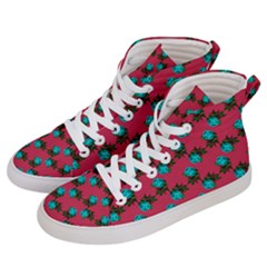 Blue Roses Pink Men s Hi-top Skate Sneakers by snowwhitegirl