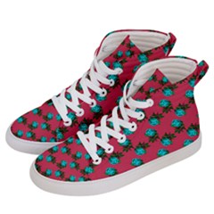 Blue Roses Pink Women s Hi-top Skate Sneakers by snowwhitegirl