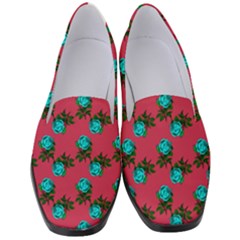 Blue Roses Pink Women s Classic Loafer Heels by snowwhitegirl