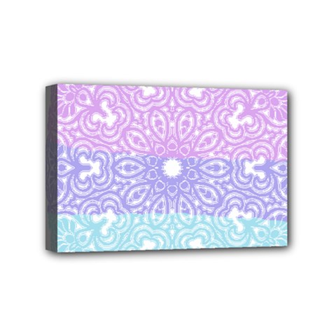 Vintage Pastel Mandala White Mini Canvas 6  X 4  (stretched) by snowwhitegirl