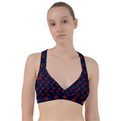 Red Roses Dark Blue Sweetheart Sports Bra by snowwhitegirl