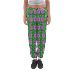 Bloom In Peace And Love Women s Jogger Sweatpants by pepitasart