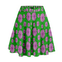 Bloom In Peace And Love High Waist Skirt by pepitasart