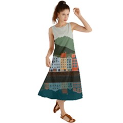 Traveling Travel Tourism Vacation Summer Maxi Dress by Simbadda