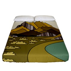 Travel Destination Landscape Nature Fitted Sheet (california King Size) by Simbadda