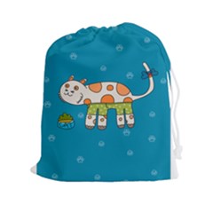 Paint Kitten Cats Cat Cute Paw Drawstring Pouch (xxl) by Simbadda