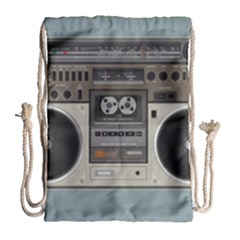 Radio Cassette Speaker Sound Audio Drawstring Bag (large) by Simbadda