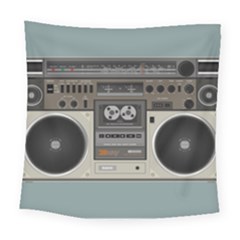 Radio Cassette Speaker Sound Audio Square Tapestry (large) by Simbadda