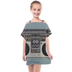 Radio Cassette Speaker Sound Audio Kids  One Piece Chiffon Dress by Simbadda