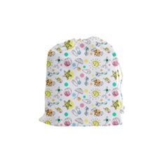 Summer Pattern Design Colorful Drawstring Pouch (medium) by Simbadda