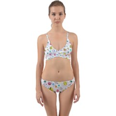 Summer Pattern Design Colorful Wrap Around Bikini Set by Simbadda