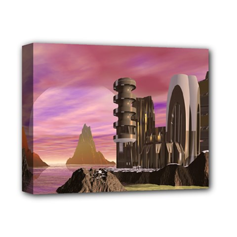 Planet Rocks City Base Fiction Deluxe Canvas 14  X 11  (stretched) by Simbadda