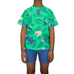 Pattern Seamless Background Desktop Kids  Short Sleeve Swimwear