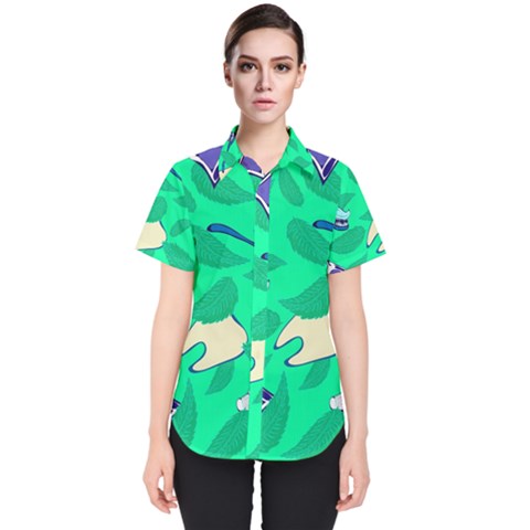 Pattern Seamless Background Desktop Women s Short Sleeve Shirt by Simbadda